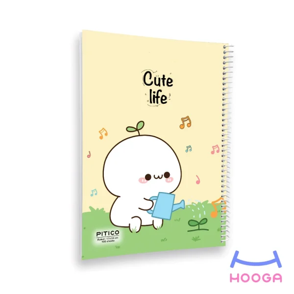 دفتر مشق مجلد 100 برگ سری cute life طرح جوونه زرد