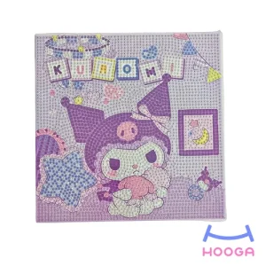 تابلو نقاشی الماسی 20×20 طرح کرومی بنفش
