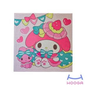 تابلو نقاشی الماسی 30×30 طرح ملودی و خرگوش