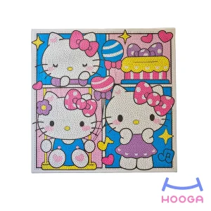 تابلو نقاشی الماسی 30×30 طرح کیتی آبی