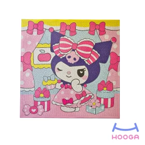 تابلو نقاشی الماسی 30×30 طرح کرومی پاپیون صورتی